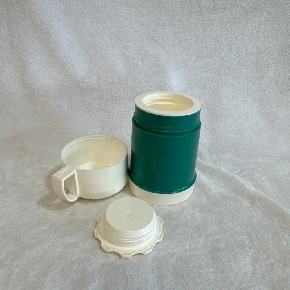 Vintage Thermos Green and‎ White Insulated Beverage Container Hot Cold